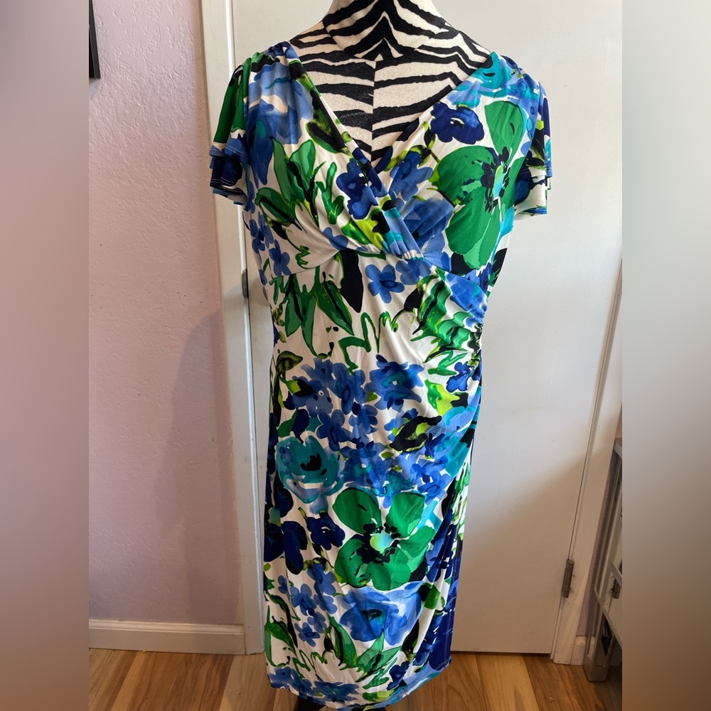 Ralph Lauren Floral Dress in Blue and Green